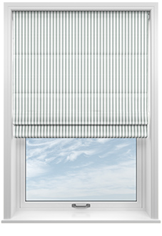 Lace Stripes, Sage - Motorised Roman Blind
